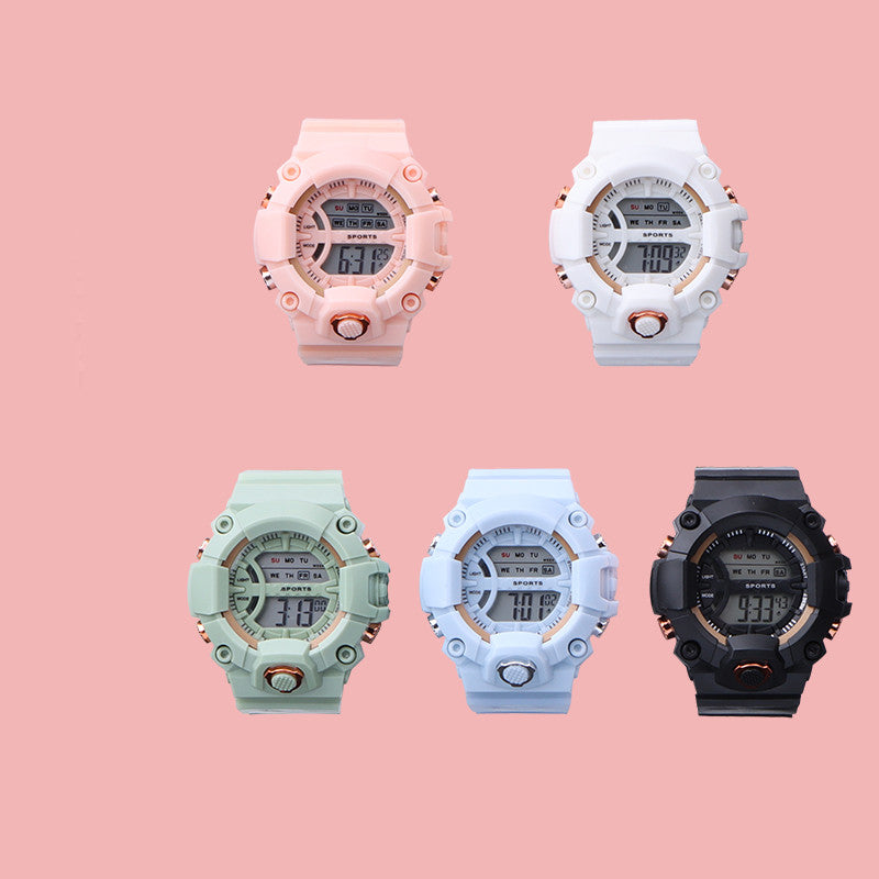 Reloj electrónico impermeable luminoso y anticaídas.