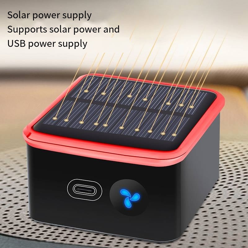 Dispositivo de purificación de aire, desodorización, esterilización y desinfección con energía solar para automóvil.