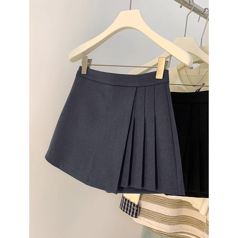 Loose-fitting Figure-flattering Versatile Wide-leg Pantskirt Shorts