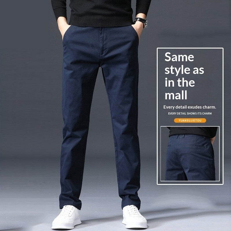 Pantalones casuales elásticos y holgados de corte recto para hombre