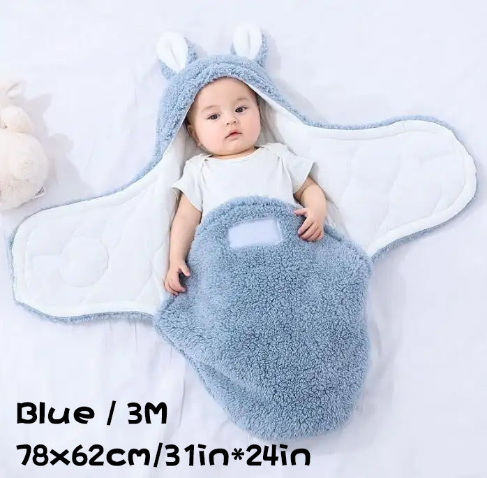 Saco de dormir supersuave para bebé, manta de forro polar esponjoso para recién nacidos, manta envolvente unisex para bebés recién nacidos, niños y niñas, con protección y soporte para la cabeza, saco de dormir portátil.