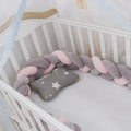 Protector de cuna para bebé, cojín con nudo trenzado, protector de cuna para bebé, decoración de habitación