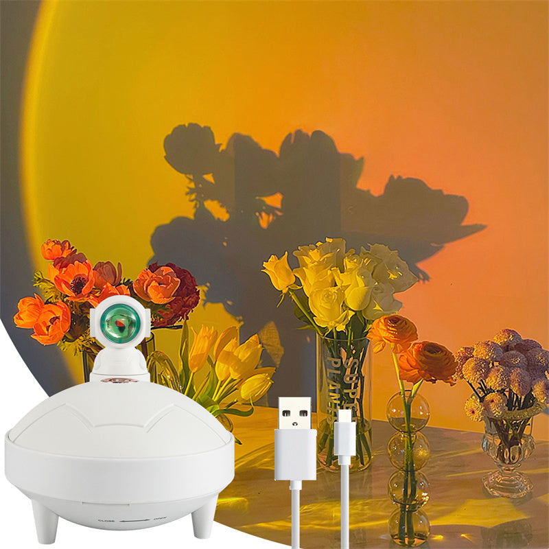 Humidificador de lámpara de astronauta con 2 modos de pulverización y cabezal giratorio de 360 ​​grados, lámpara de proyector con carga USB