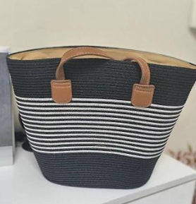 Bolso grande de hombro para mujer de tejido de ratán