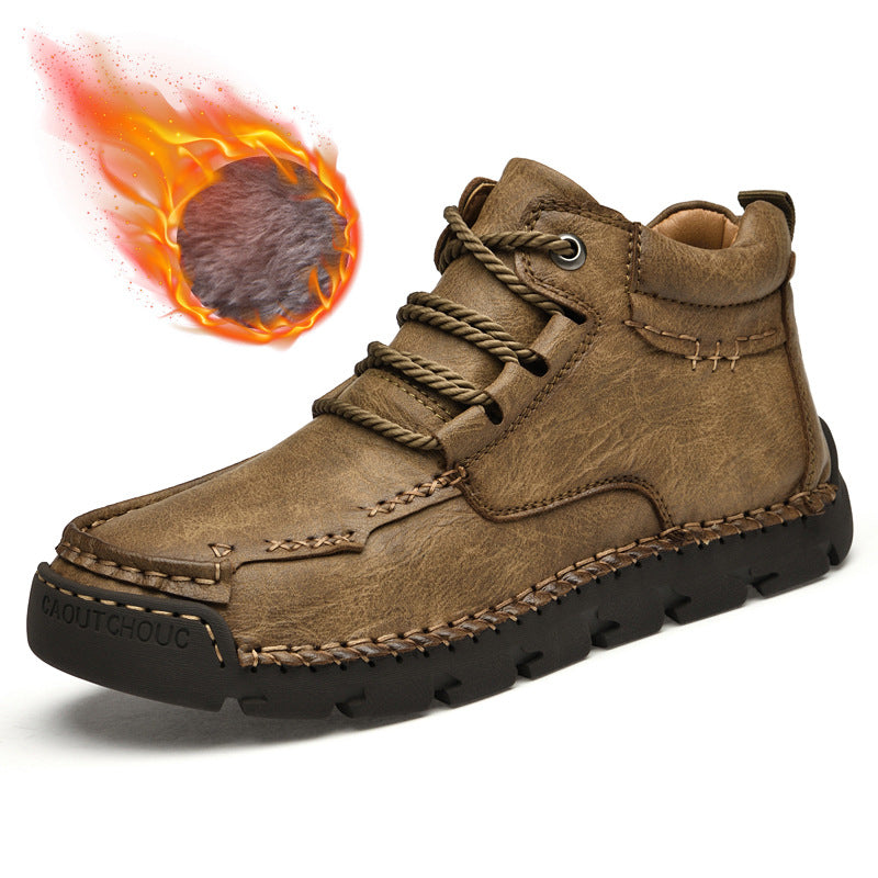 Zapatos casuales retro de terciopelo y algodón cálidos para hombre