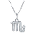 12 Signos del Zodiaco - Escorpio, Engastado con Moissanita de Alta Calidad, Joyería de Lujo Ligera y Moderna, Collar de Plata, Colgante S925, Platino Plateado
