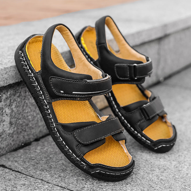 Sandalias de hombre, tendencia casual, sandalias de cuero, venta al por mayor para hombre