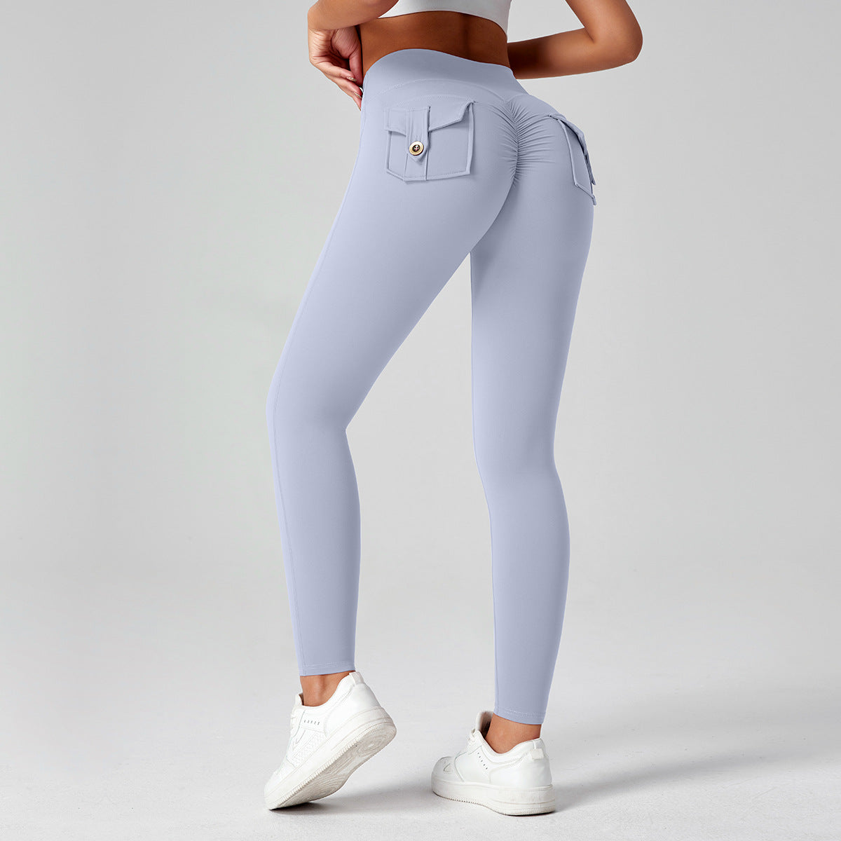 Pantalones de yoga para mujer, de cintura alta, elásticos y ajustados, que realzan los glúteos.