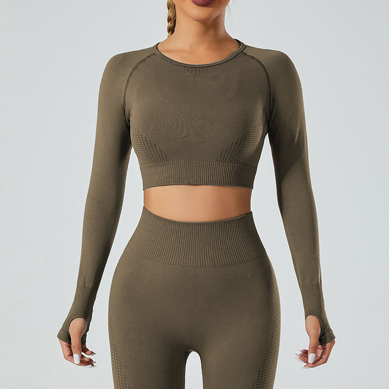 Women's Seamless Yoga Set - Sports Bra, Jacket & Leggings
