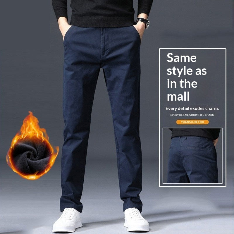 Pantalones casuales elásticos y holgados de corte recto para hombre