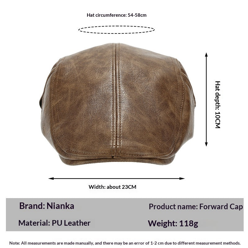 Autumn/Winter American-style Leather Trapper Hat Men's Vintage Painter's Cap