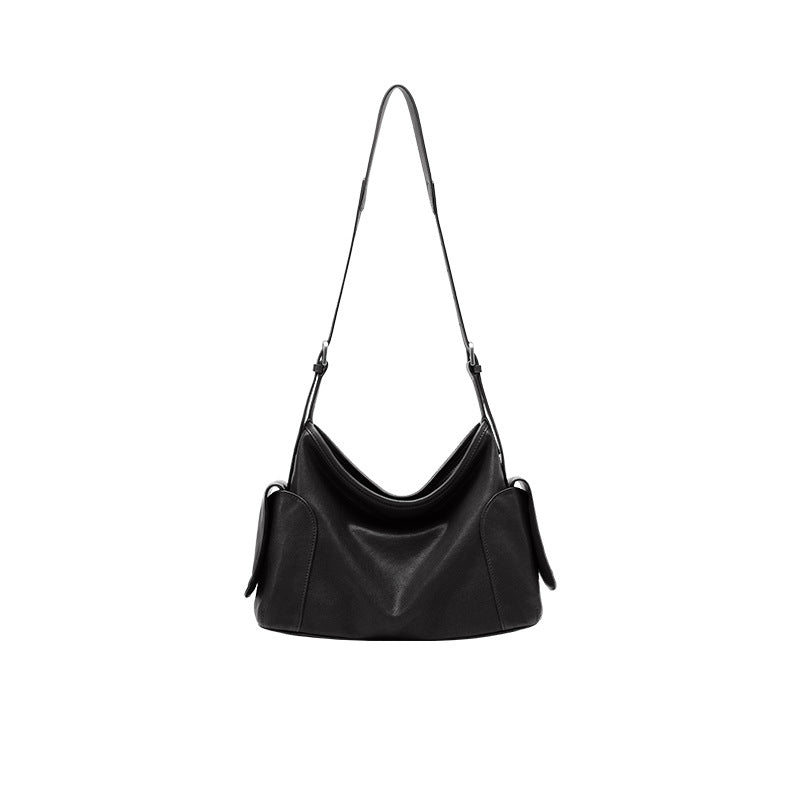 Bolso bandolera grande de piel auténtica con dos asas
