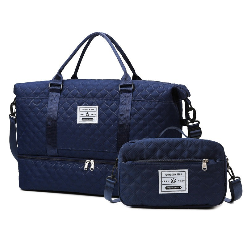 Bolso bandolera de viaje de gran capacidad con asa bordada y acolchado