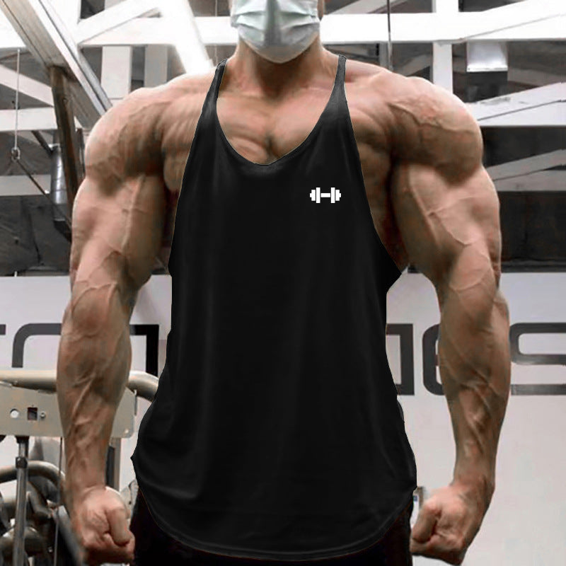 Camiseta de tirantes transpirable y holgada para hombre, ideal para entrenamientos y fitness en verano.