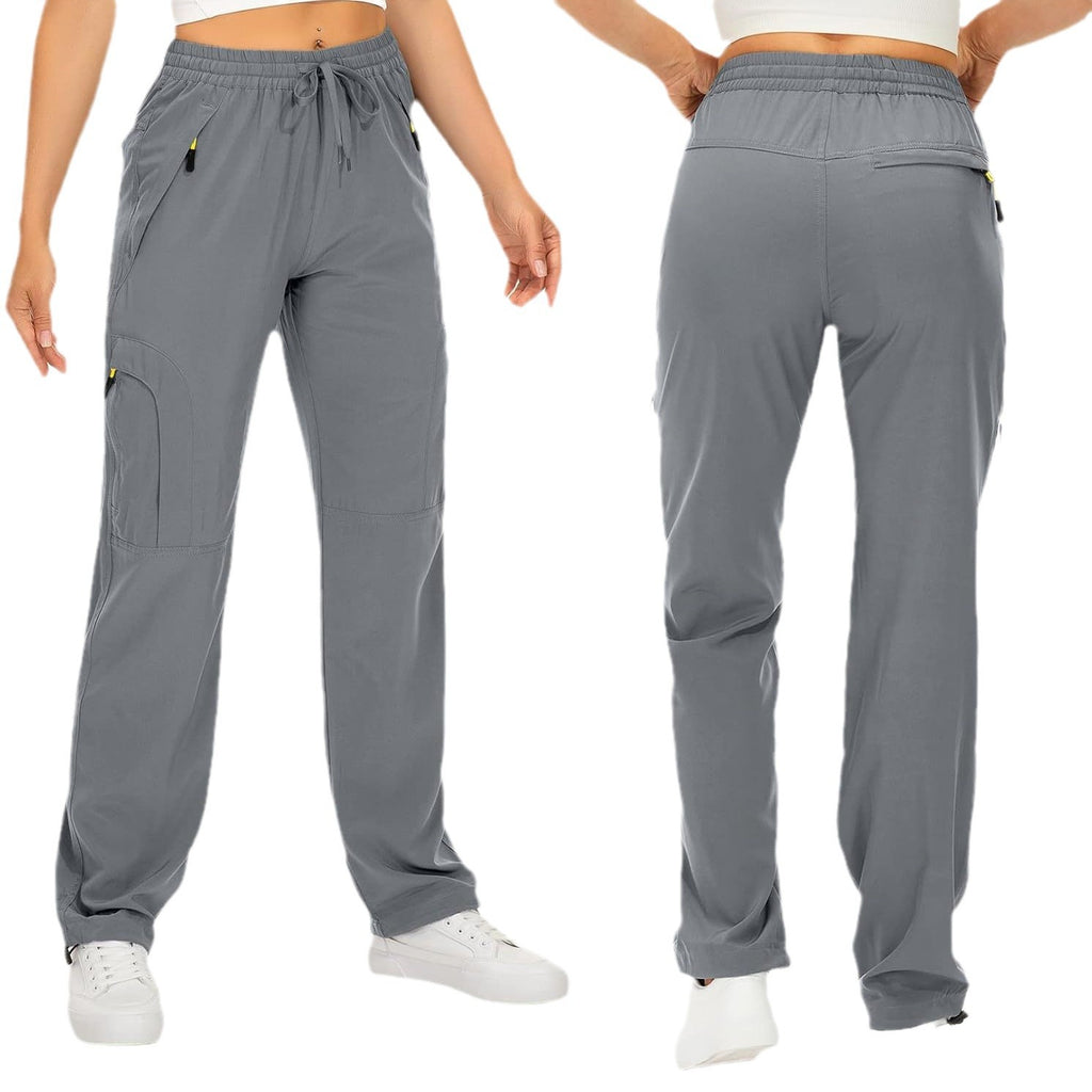 Pantalones de entrenamiento holgados de pierna recta con puños con cordón