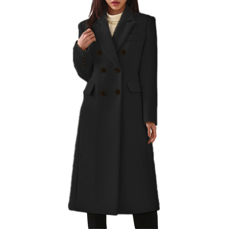 Nuevo abrigo sencillo de lana para mujer otoño-invierno