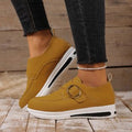 Zapatos casuales sin cordones para mujer de color liso con cordones delanteros