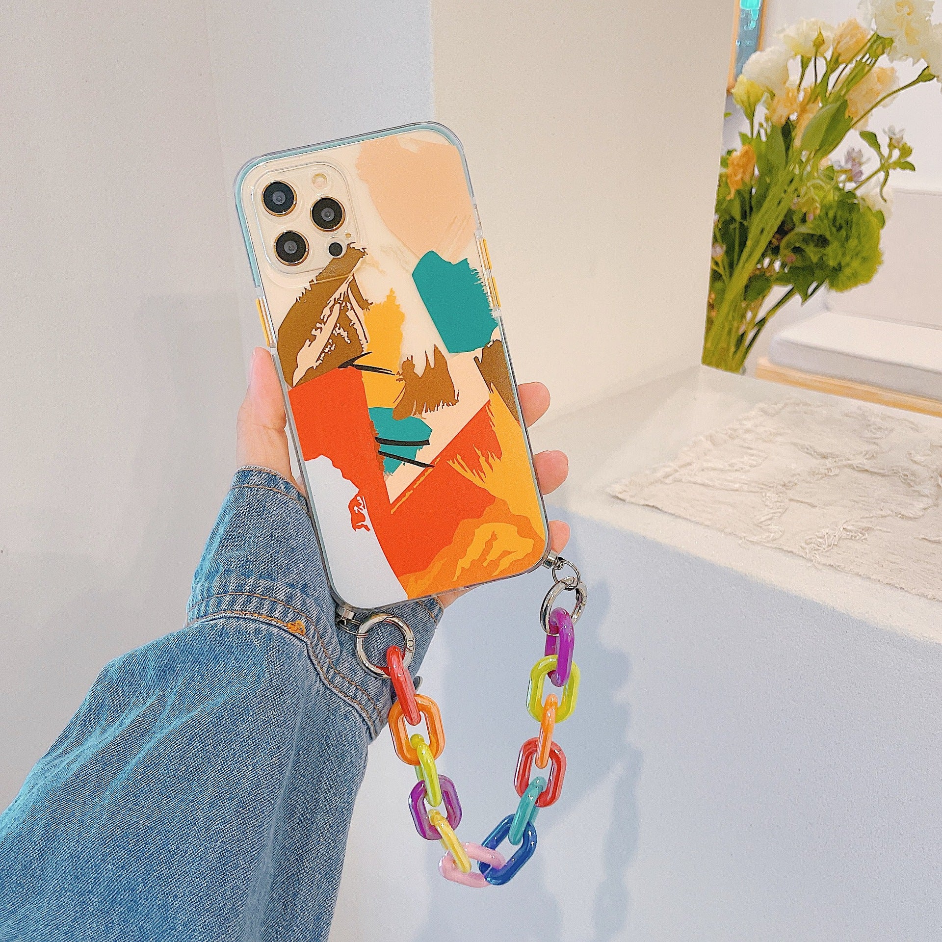 Funda protectora personalizada para teléfono móvil con pulsera