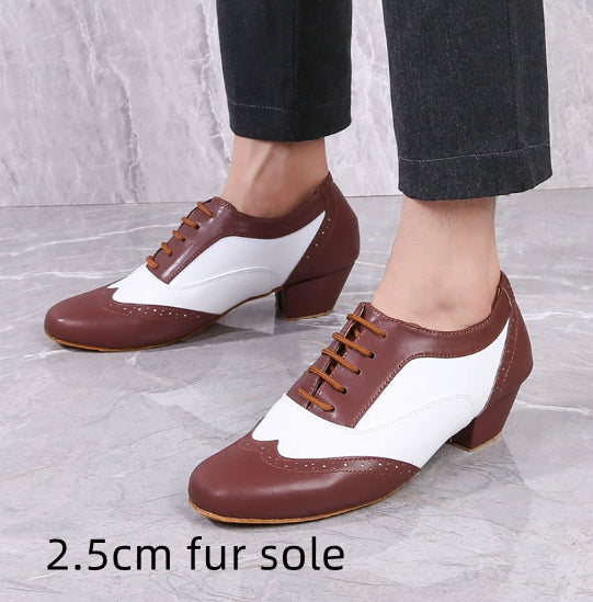 Leather Ballroom For Square Dancing And Latin Dancingsoft-soled Dance Shoes For Adults