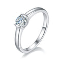 A 0.5-carat Luxury And Fashionable Light Luxury Jewelry Silver Ring Set With Top-quality Moissanite, S925 Silver Plated With Platinum