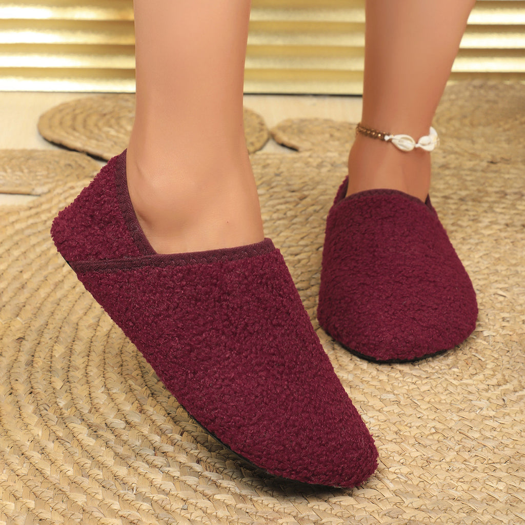Pantuflas cálidas extra gruesas para hombre con forro polar y suelas suaves para exteriores