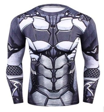 Nueva camiseta básica deportiva y de fitness de manga larga con estampado digital