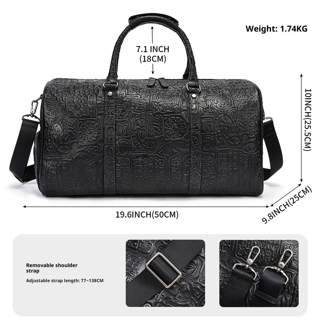 Bolso de mano con diseño retro en relieve para hombre
