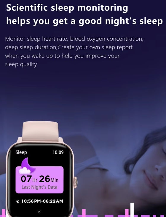 Reloj inteligente para hombre y mujer, 1,83 pulgadas, Bluetooth, monitor de ritmo cardíaco y actividad física