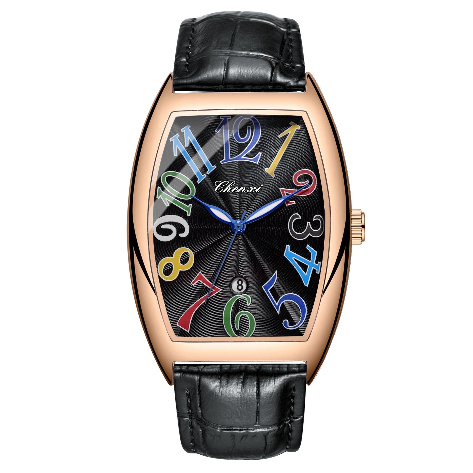 Mens Digital Watch Calendar Casual Leather Belt