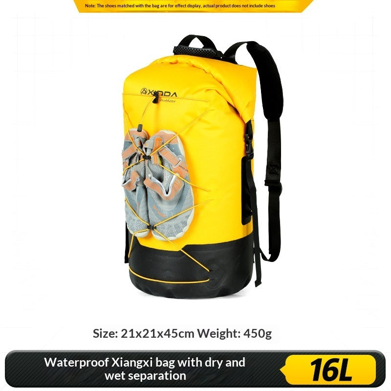 Mochila impermeable IPX7 para exteriores con separación de humedad y humedad