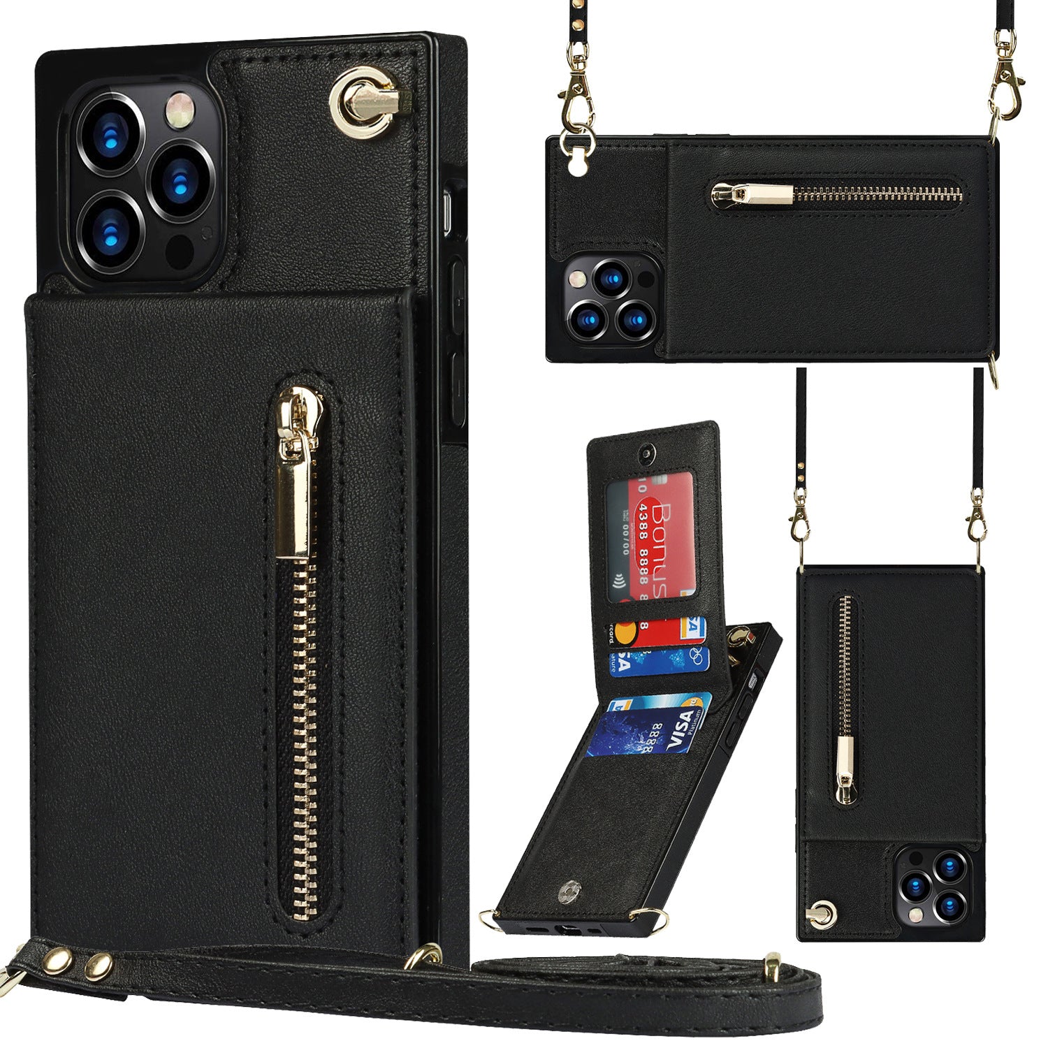 Funda de cuero para teléfono móvil, funda protectora para mensajero