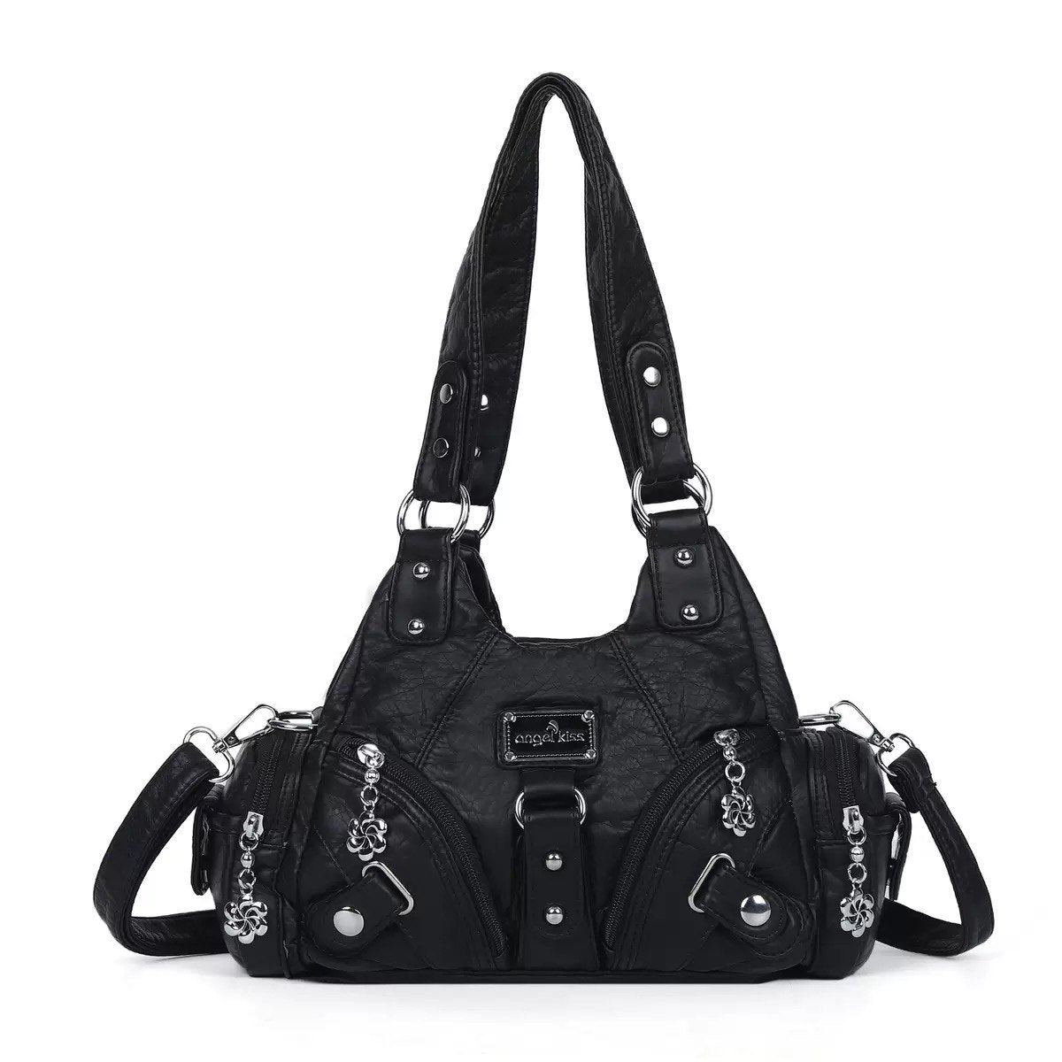 Bolso de hombro atrevido y original con estampado de leopardo postapocalíptico DIY