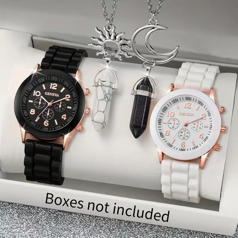 Conjunto de 4 piezas de relojes clásicos de moda para parejas más vendidos