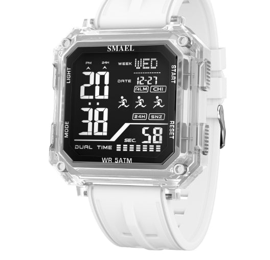Reloj deportivo con alarma y cronómetro de moda informal para estudiantes.