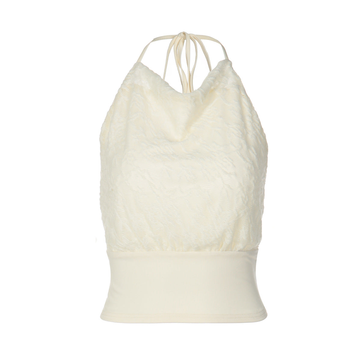 Sexy Lace Patchwork Backless Cinched Waist Lace-up Camisole