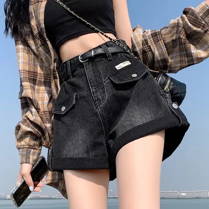 Shorts vaqueros retro de diseño de nicho para mujer, nuevos de verano