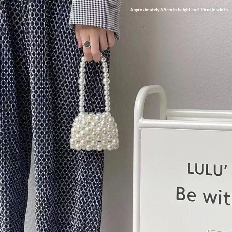 Bolso bandolera de verano versátil, mini, retro, tejido a mano con perlas