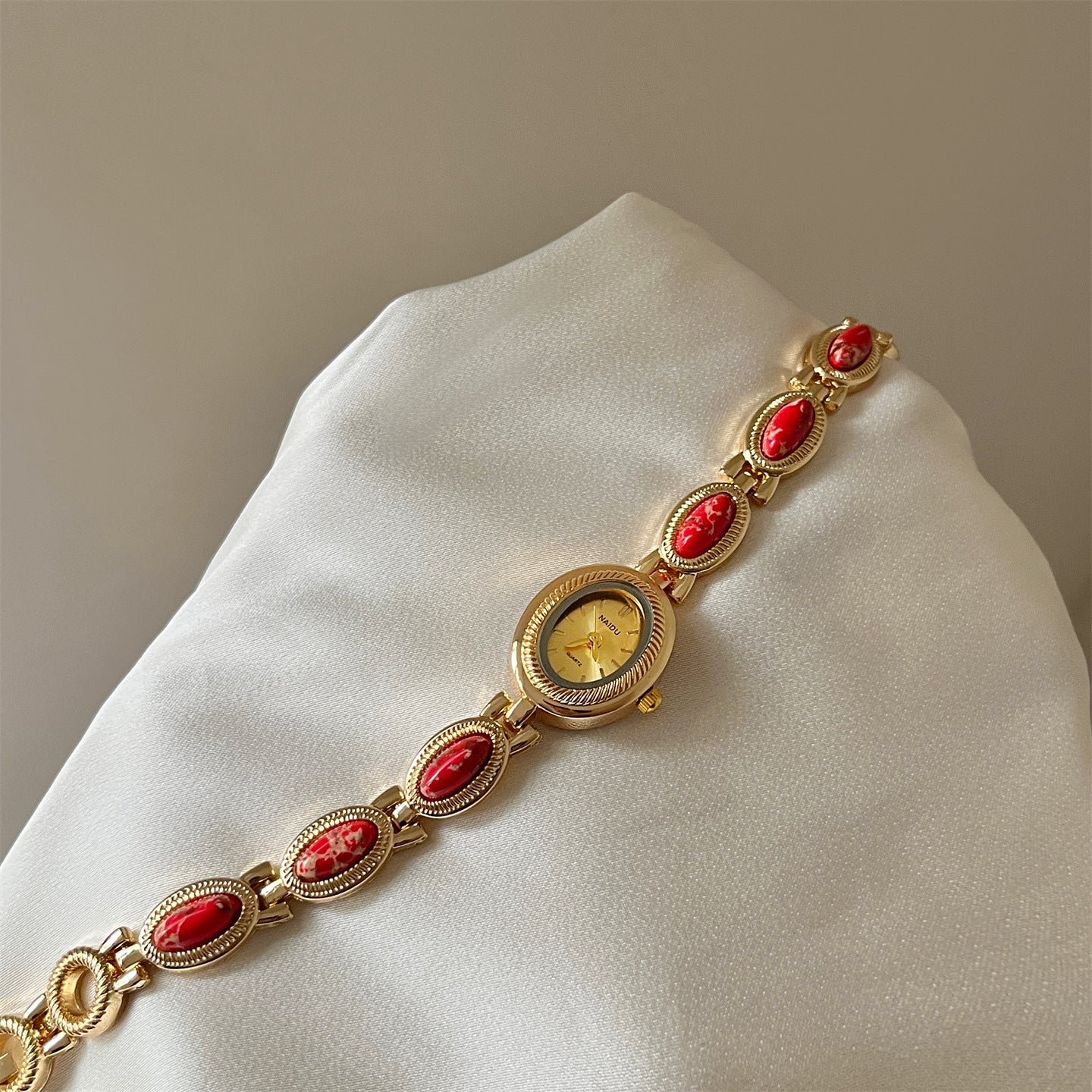 Reloj de pulsera con cuentas de ágata para mujer