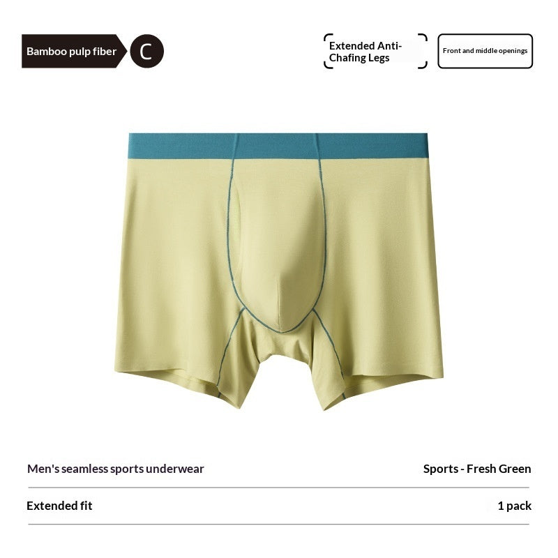 Ropa interior deportiva de fibra de pulpa de bambú para hombre de longitud extendida