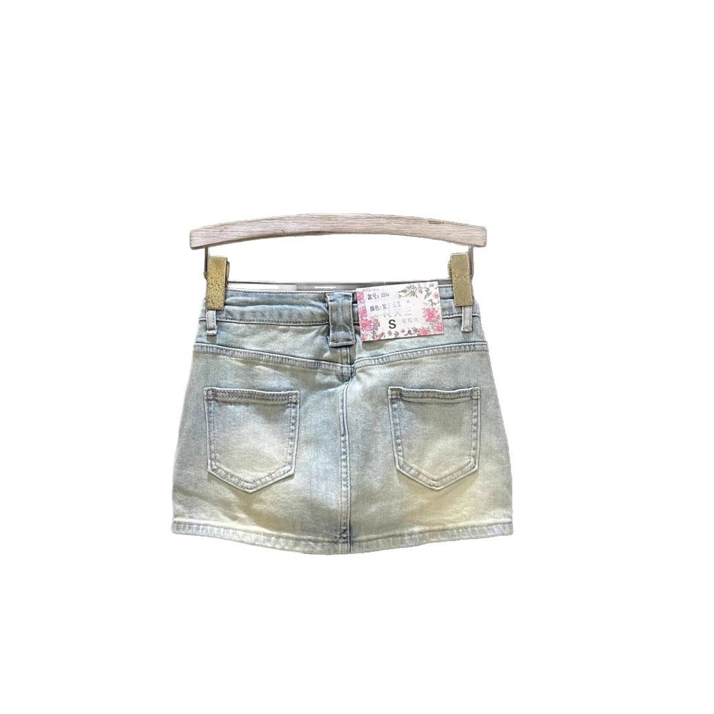 Falda vaquera retro combinable para mujer