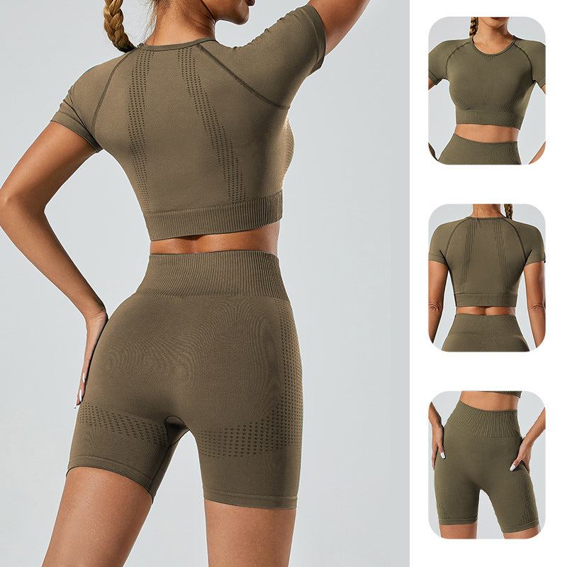 Women's Seamless Yoga Set - Sports Bra, Jacket & Leggings