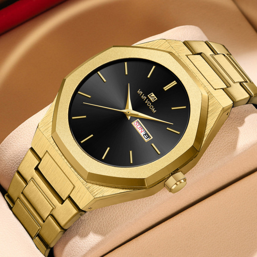 Reloj de hombre con cadena de acero para negocios y estilo informal