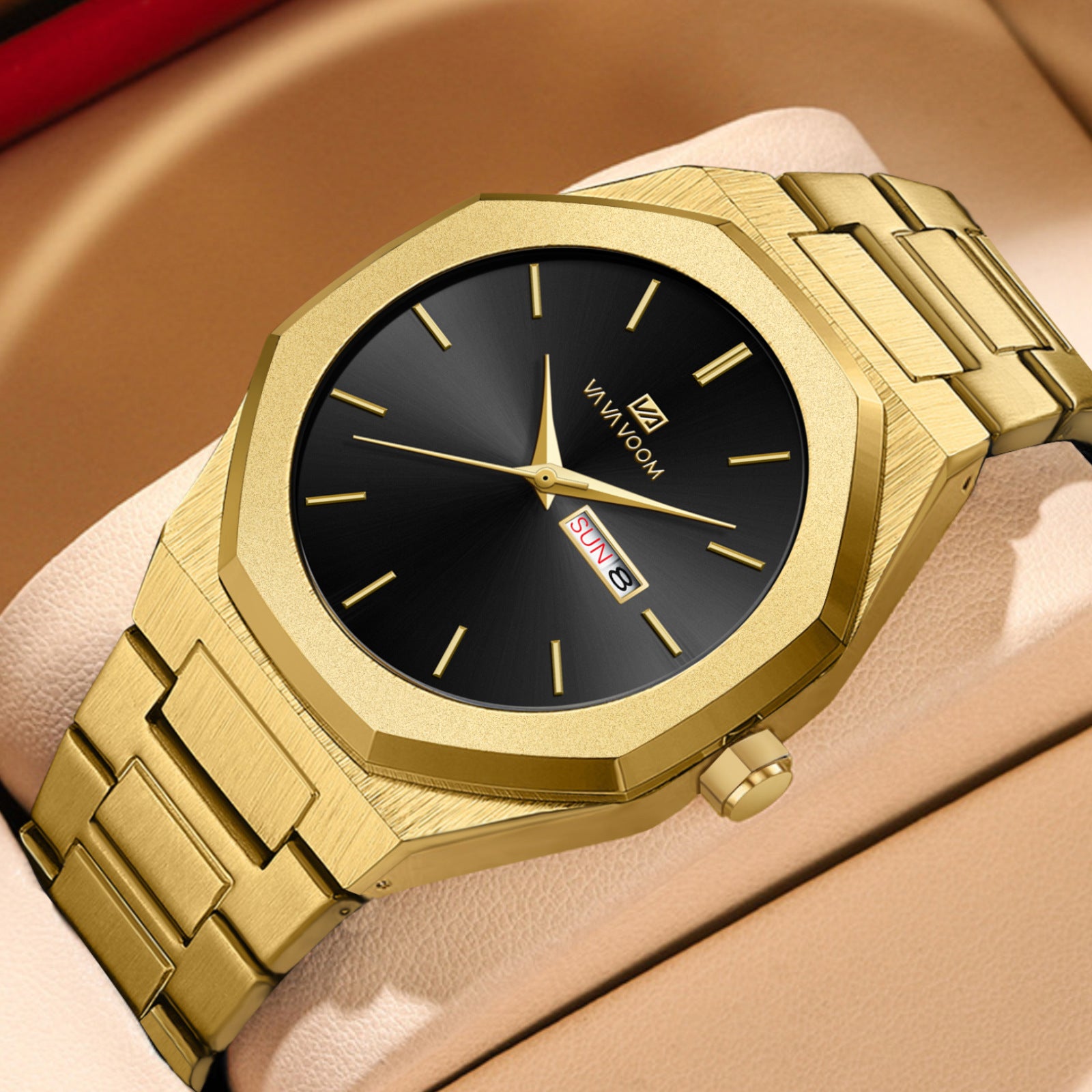 Reloj de hombre con cadena de acero para negocios y estilo informal