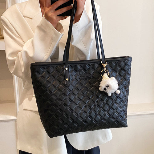 Bolso de hombro para uso diario con estampado de cuadros de diamantes