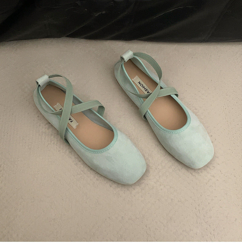 Zapatos planos bajos versátiles de color liso para mujer