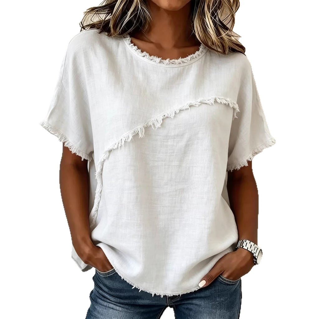 Women's Round-Neck Casual Loose Short-Sleeve Top