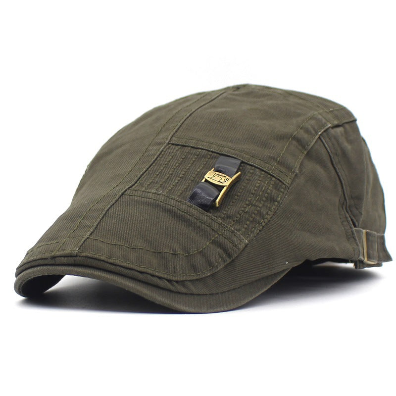 Gorra retro con visera y botones para vaqueros con correa de cuero para hombre y mujer