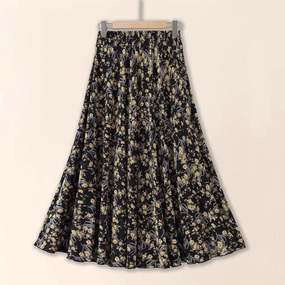 Vestido midi floral plisado adelgazante