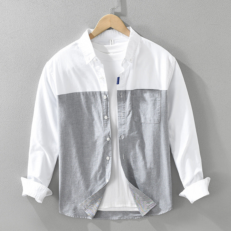 Top de manga larga con patchwork para hombre