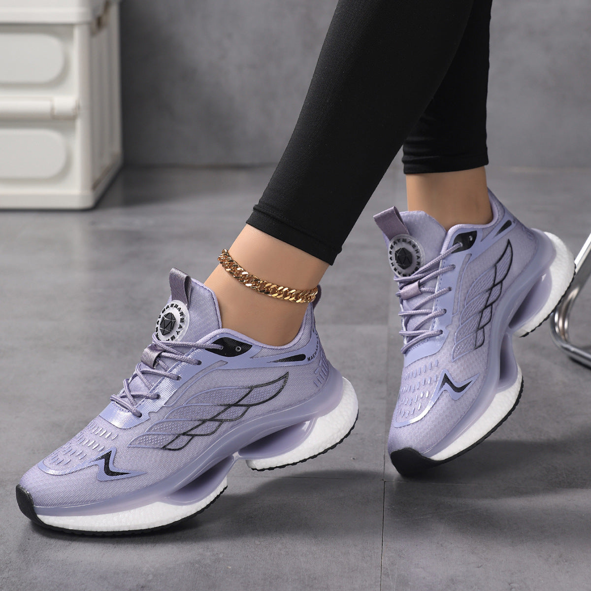Zapatillas de running ligeras de malla con amortiguación para mujer